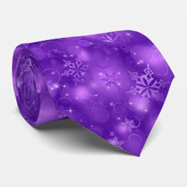 Luzes e flocos de neve, roxo - gravatas do Natal,
