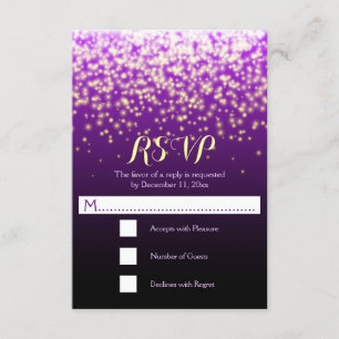 Luzes espumantes de casamento roxo RSVP