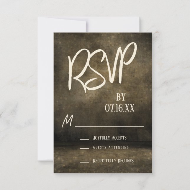 Luzes Grunge Industriais Tipografia Casual RSVP (Frente)