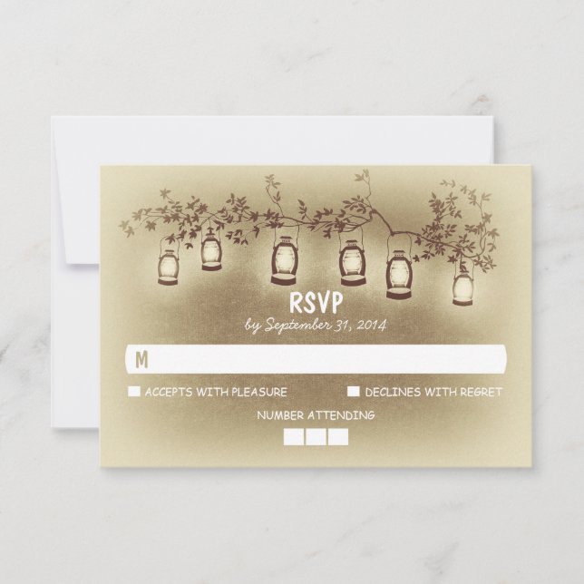 Luzes noturnas - Placa RSVP de Casamento Russo dos (Frente)