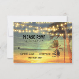 luzes palmeiras praia pôr do sol casamento Cartões