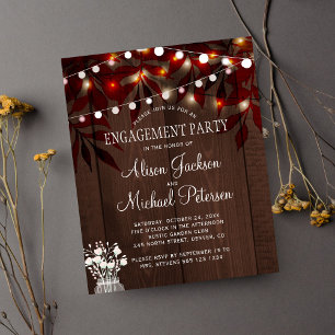 Luzes rústicas do orçamento convite à festa de 