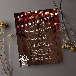 Luzes rústicas do orçamento convite à festa de noi