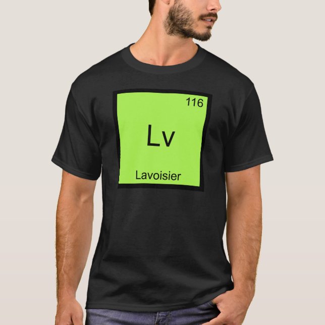 Lv - Camiseta do Símbolo do Elemento de Química Di (Frente)