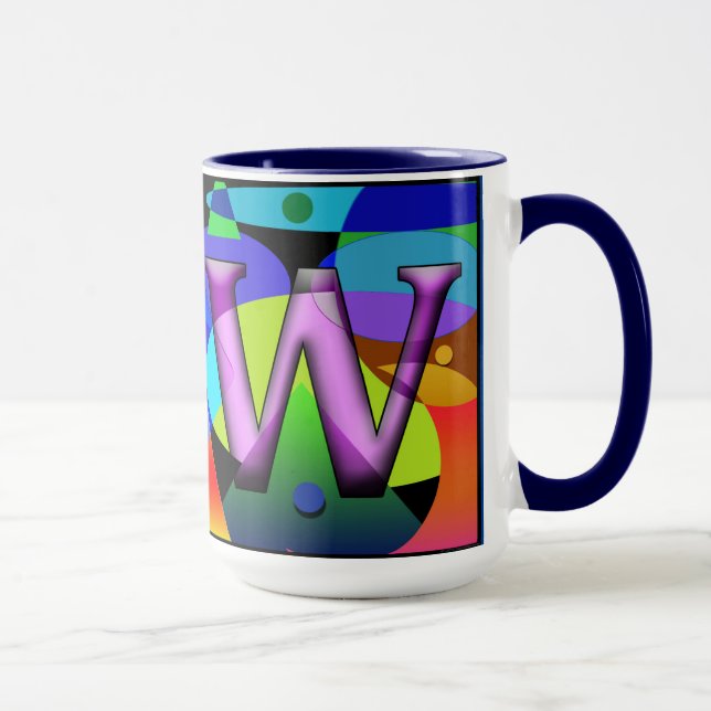 LW Monogramada, Iniciada, caneca de café personali (Direita)