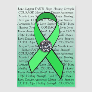 Lyme Disease Awarned Faux diamond Ribbon Magnet