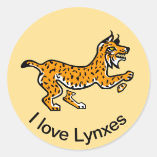 Lynx ibérico - adesivo redondo clássico