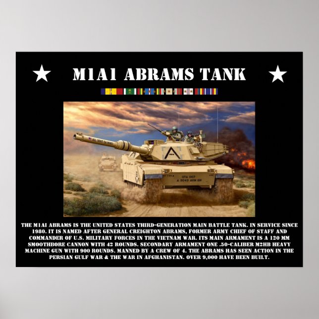 M1A1 Tanque de Abrams Poster (Frente)
