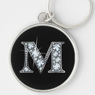"M" Diamond Bling Chaveiro