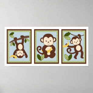 M é para Arte de Parede de Impressão da Selva de M