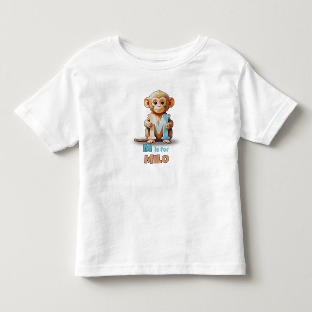 M é para Milo - Camiseta Personalizada para Crianç (Frente)
