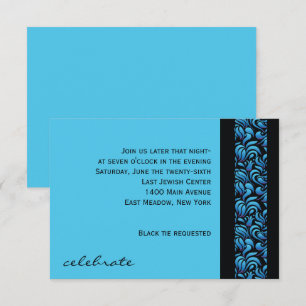 M Mem Hebraico Coleção Bat Mitzvah - Cartão do 