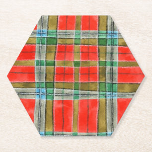 MAC BAIN TARTAN Hexágono Porta-copos de papel
