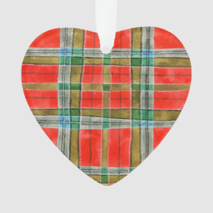 MAC BAIN TARTAN Ornamento do Coração acrílico