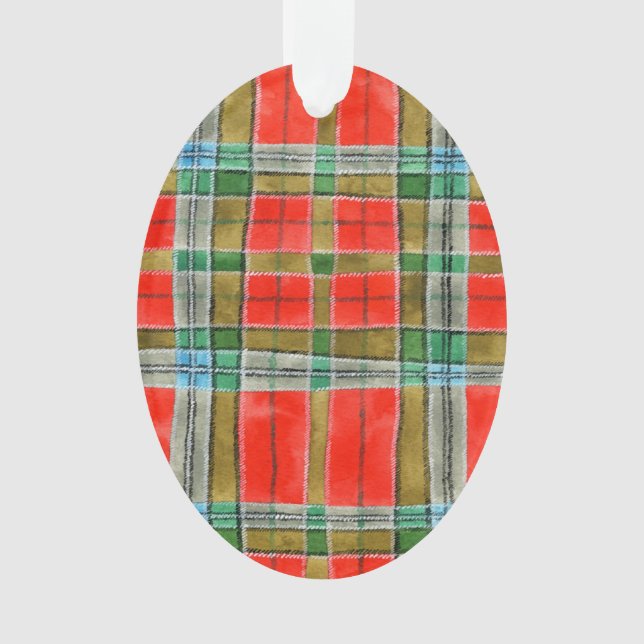 MAC BAIN TARTAN Oval acrílico Ornamento (Frente)