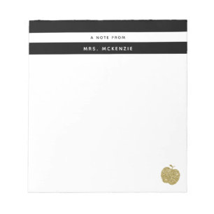 Maçã com Purpurina Dourada   Bloco de Notas Person
