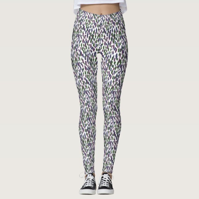 Maçã de Tinta Florestal em Leggings Brancas (Frente)