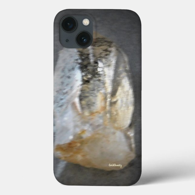 maçã iphone13 case gold quartz crystal design (Verso)