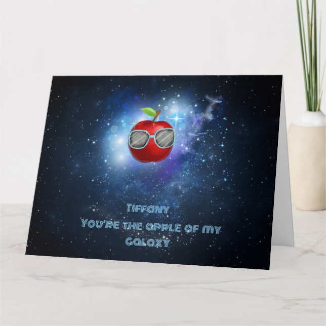 Maçã no Cartões de agradecimentos galáxico agradec (Frente)