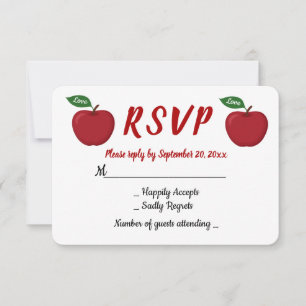 Maçã Vermelha Borgonha RSVP Casamento Festa Outono