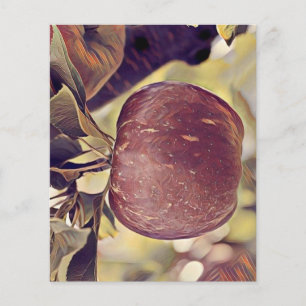 Maca vermelha de outono fruto e folhas aquarela