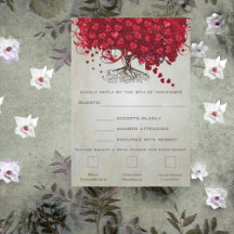Maçã Vermelho Coração Folha Casamento RSVP