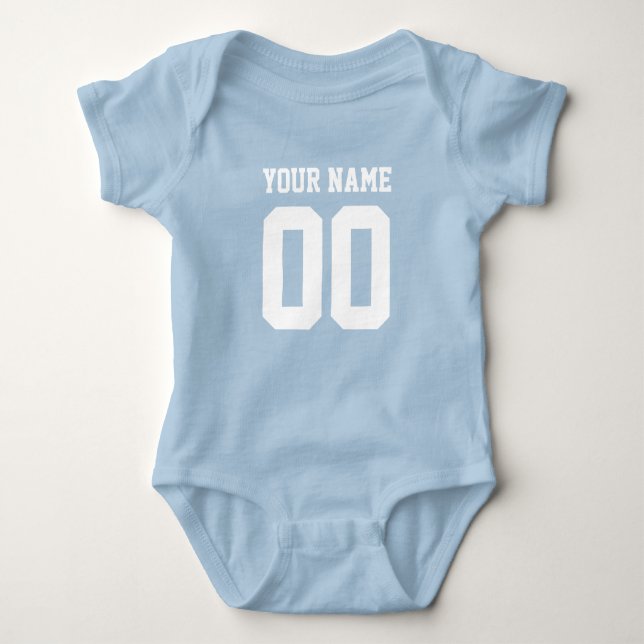Macacão de bebê com número de camiseta de futebol  (Frente)