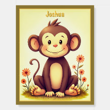 Macaco Artístico Com Tipografia de Nome