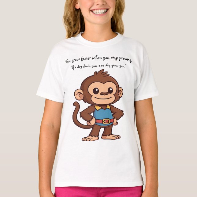 Macaco Confiante – Camiseta de Autoconfiança & Int (Frente)