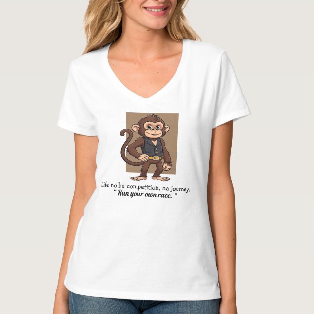 Macaco Confiante – Camiseta Minimalista de Estilo  (Frente)