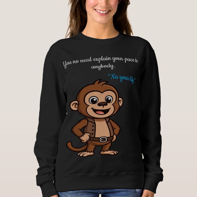 Macaco Confiante – Camiseta Minimalista de Estilo  (Frente)