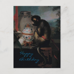 Macaco curioso ~ Cartão postal / Aniversário fel