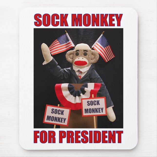 Macaco da peúga para o presidente Mousepad (Frente)