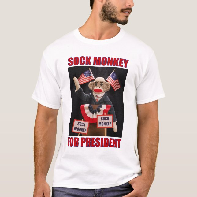 Macaco da peúga para o presidente T-shirt (Frente)
