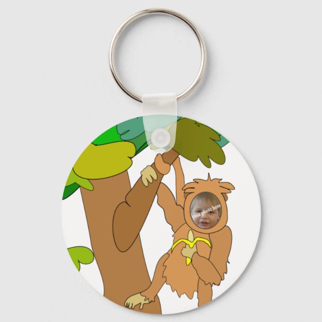Macaco de desenho em uma Chaveiro de foto personal (Frente)