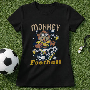 Macaco de Futebol Engraçado Camisa de Desenho Ani