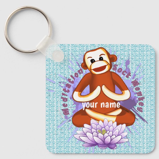 Macaco de Meia Lotus Porta-Chaves (Frente)