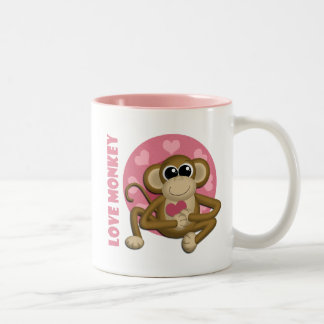Macaco do amor - macaco bonito com caneca dos