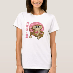 Macaco do amor - macaco bonito com o t-shirt