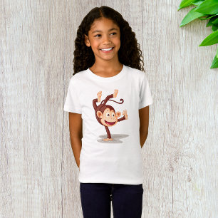 Macaco em um t-shirt das meninas da mão