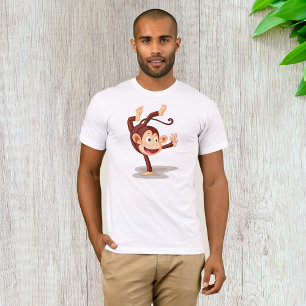 Macaco em um t-shirt dos homens da mão
