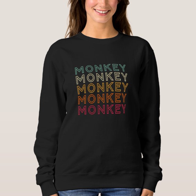 Macaco Engraçado Ape Gorilla Retro Monkey Pullover (Frente)