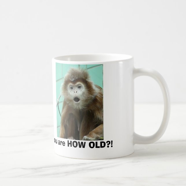 Macaco engraçado, caneca de café de aniversário (Direita)