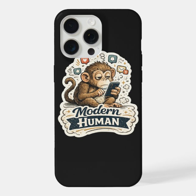Macaco Engraçado Humano Moderno Smartphone Mídia S (Verso)