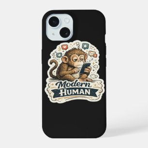 Macaco Engraçado Humano Moderno Smartphone Mídia S