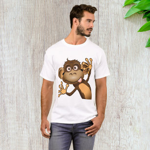 Macaco Engraçado Sente T-Shirt