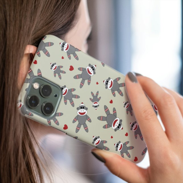 Macaco-meia bonito com padrão cardíaco em tom (Criador carregado)