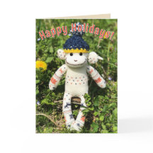 Macaco-meia - Cartões de Natal Nórdicos