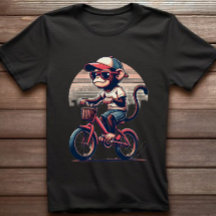 Macaco na camiseta Bicicleta