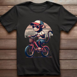 Macaco na camiseta Bicicleta